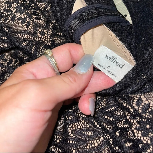 Wilfred Aritzia Black Janvry Lace long Sleeve Dress - Picture 8 of 9
